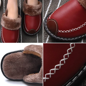 Premium Memory Foam Indoor Outdoor Leather Orthopedic Slipper Shoes