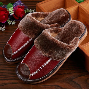 Premium Memory Foam Indoor Outdoor Leather Orthopedic Slipper Shoes