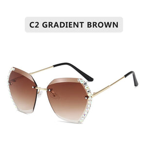 Fashion Super Rimless Diamond Sunglasses