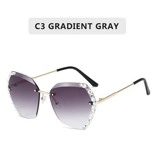 Fashion Super Rimless Diamond Sunglasses