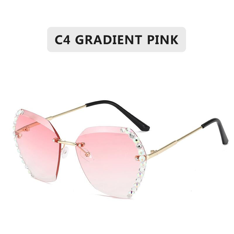 Fashion Super Rimless Diamond Sunglasses