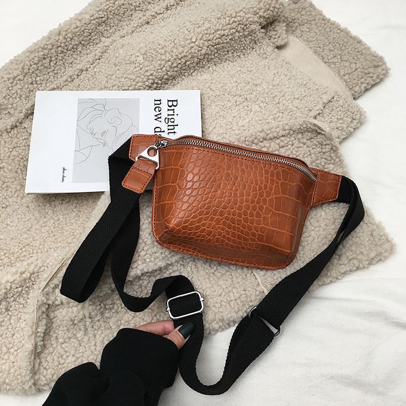 crocodile leather waist bag crossbody bag