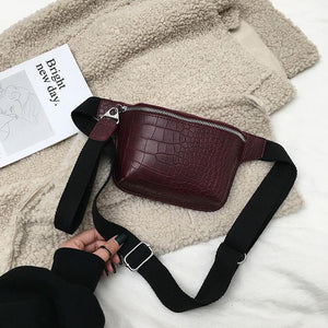 crocodile leather waist bag crossbody bag