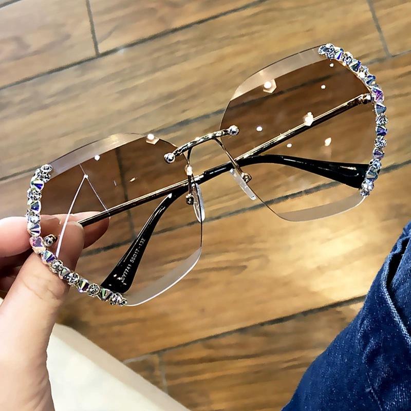 Fashion Super Rimless Diamond Sunglasses