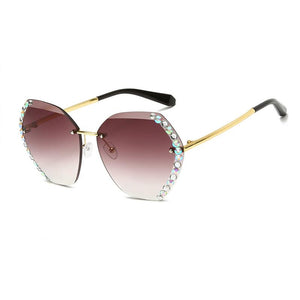 Fashion Super Rimless Diamond Sunglasses