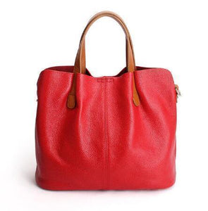 Two In One Leather Shopper Tote Bag