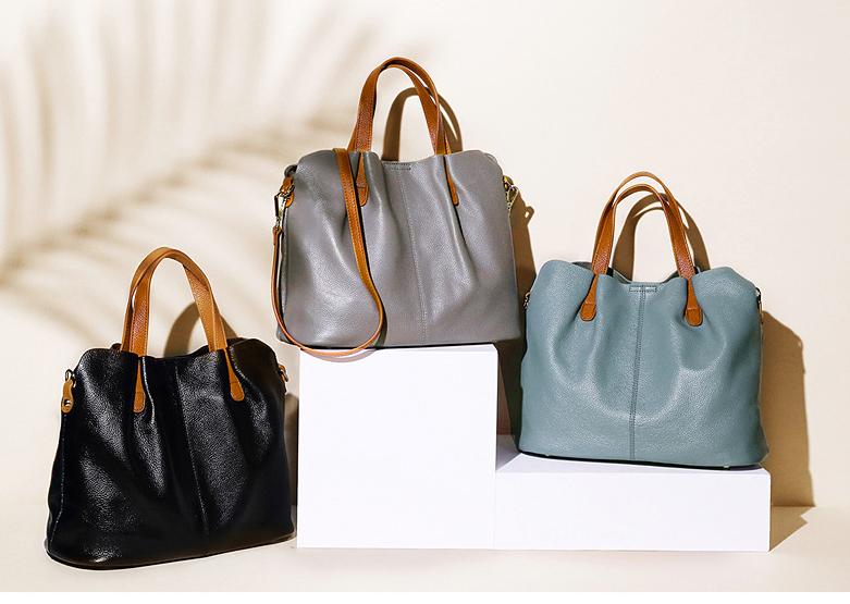 Two In One Leather Shopper Tote Bag – Kxresnei