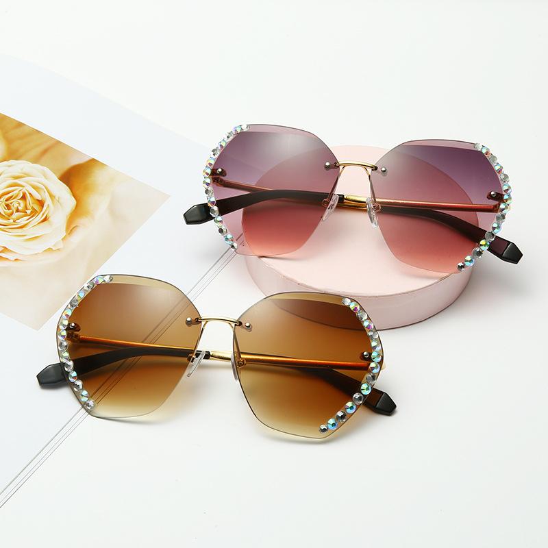 Fashion Super Rimless Diamond Sunglasses