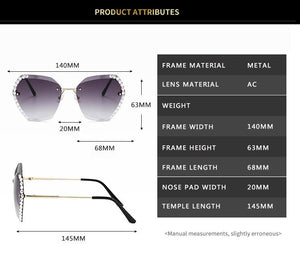 Fashion Super Rimless Diamond Sunglasses