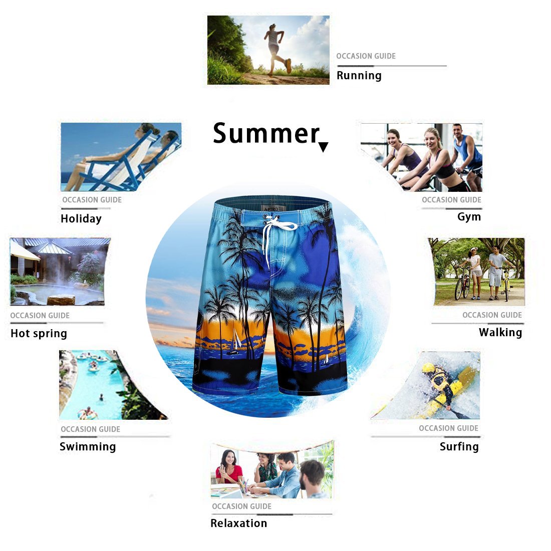 Men's Swimming Trunks with Pockets Board Shorts