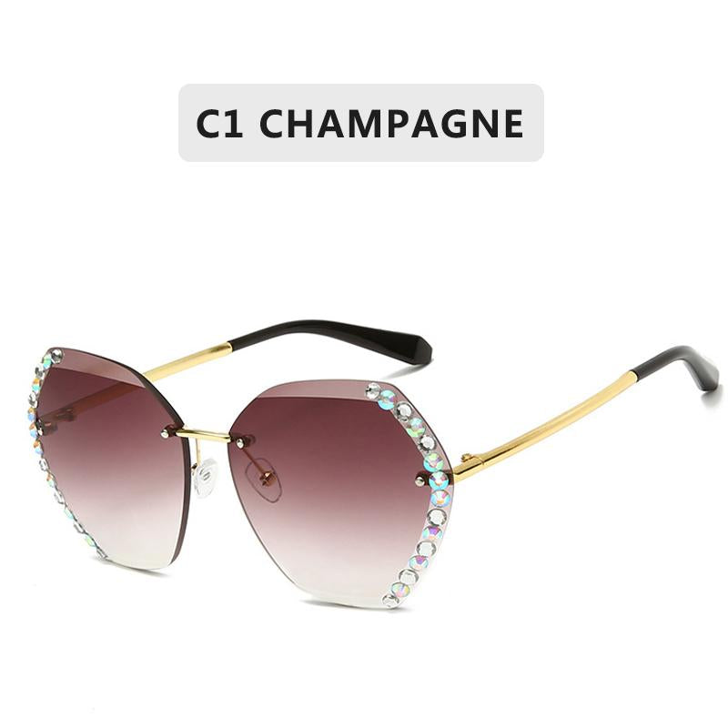 Fashion Super Rimless Diamond Sunglasses